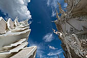 Famous Thailand temple or white temple, Wat Rong Khun,at Chiang Rai province, northern Thailand. 